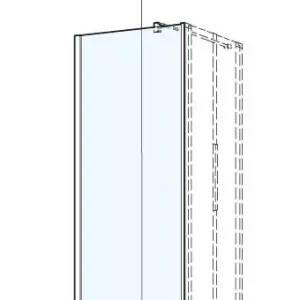 Vente Flash Cloison latérale Koralle S400 Plus Couleur d‘argent Verre clair Plus